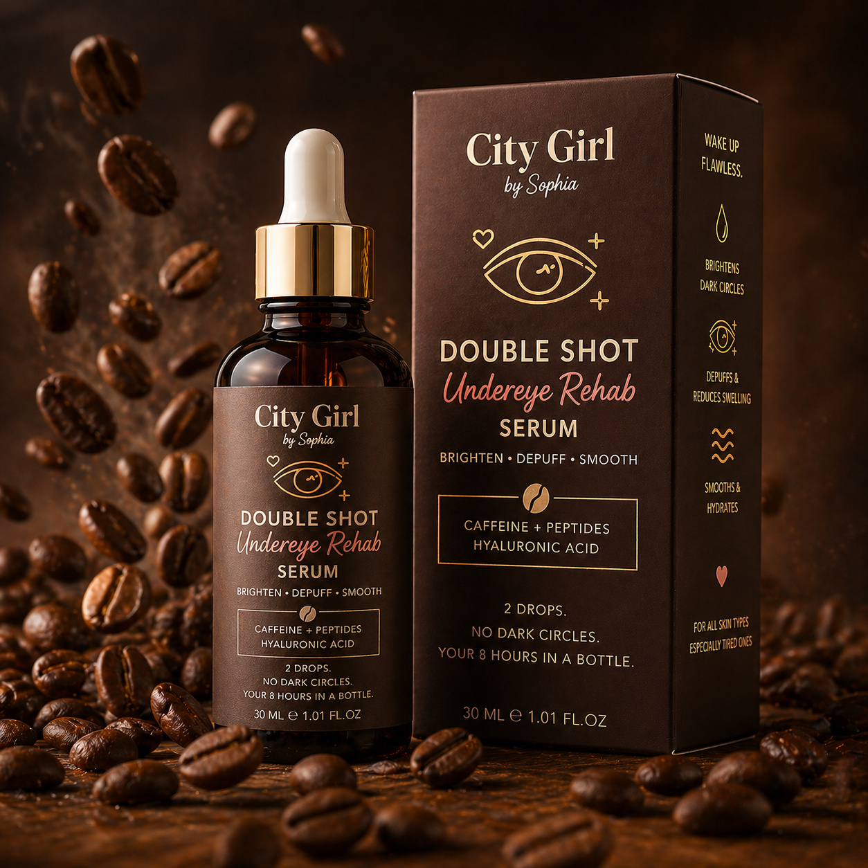DOUBLE SHOT UNDER EYE REHAB - Caffeine & Peptides Under-Eye Serum