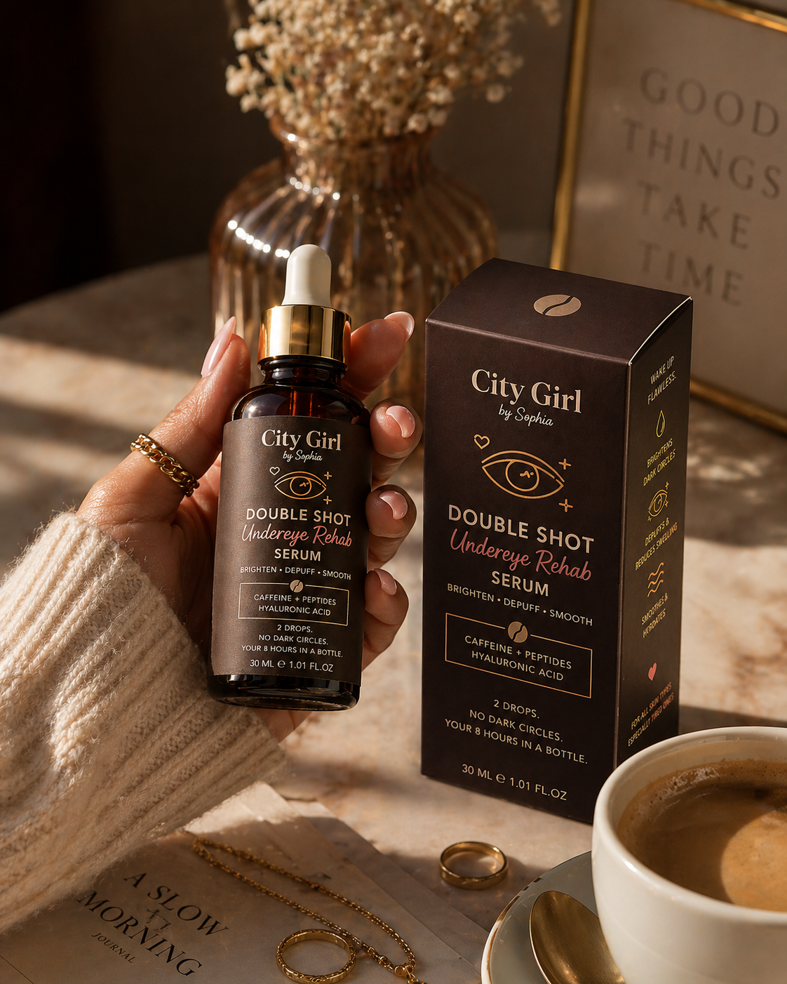 DOUBLE SHOT UNDER EYE REHAB - Caffeine & Peptides Under-Eye Serum
