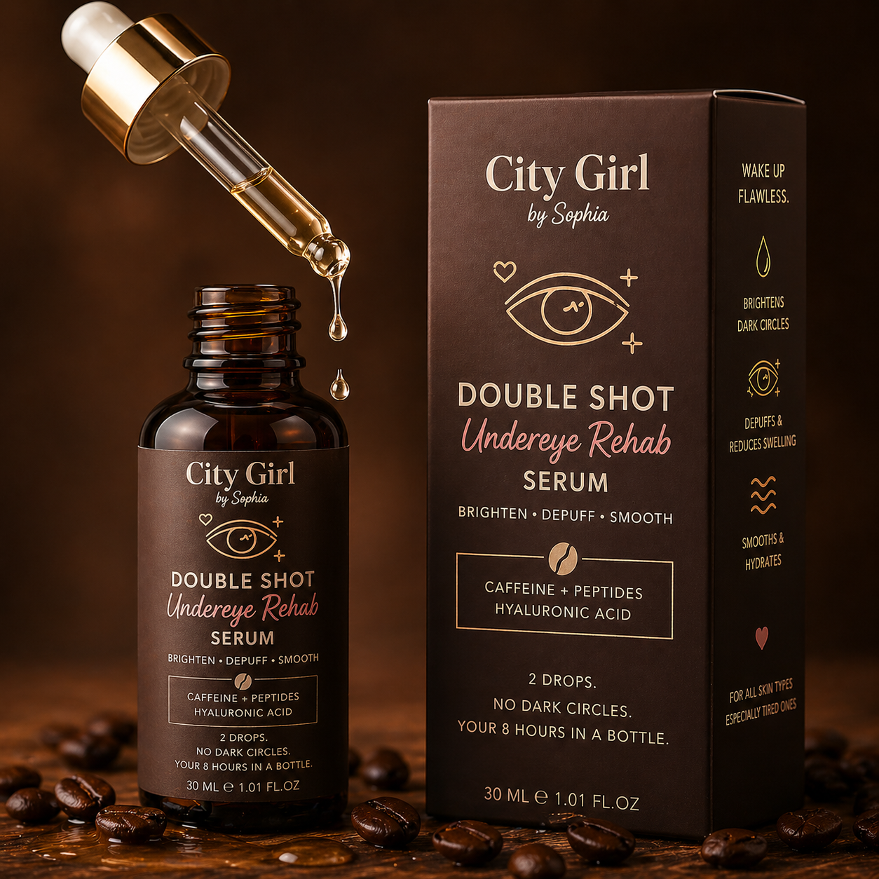 DOUBLE SHOT UNDER EYE REHAB - Caffeine & Peptides Under-Eye Serum