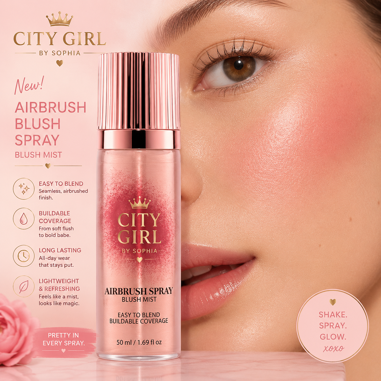 CITY GIRL BY SOPHIA™ AIRBRUSH SPRAY BLUSH MIST