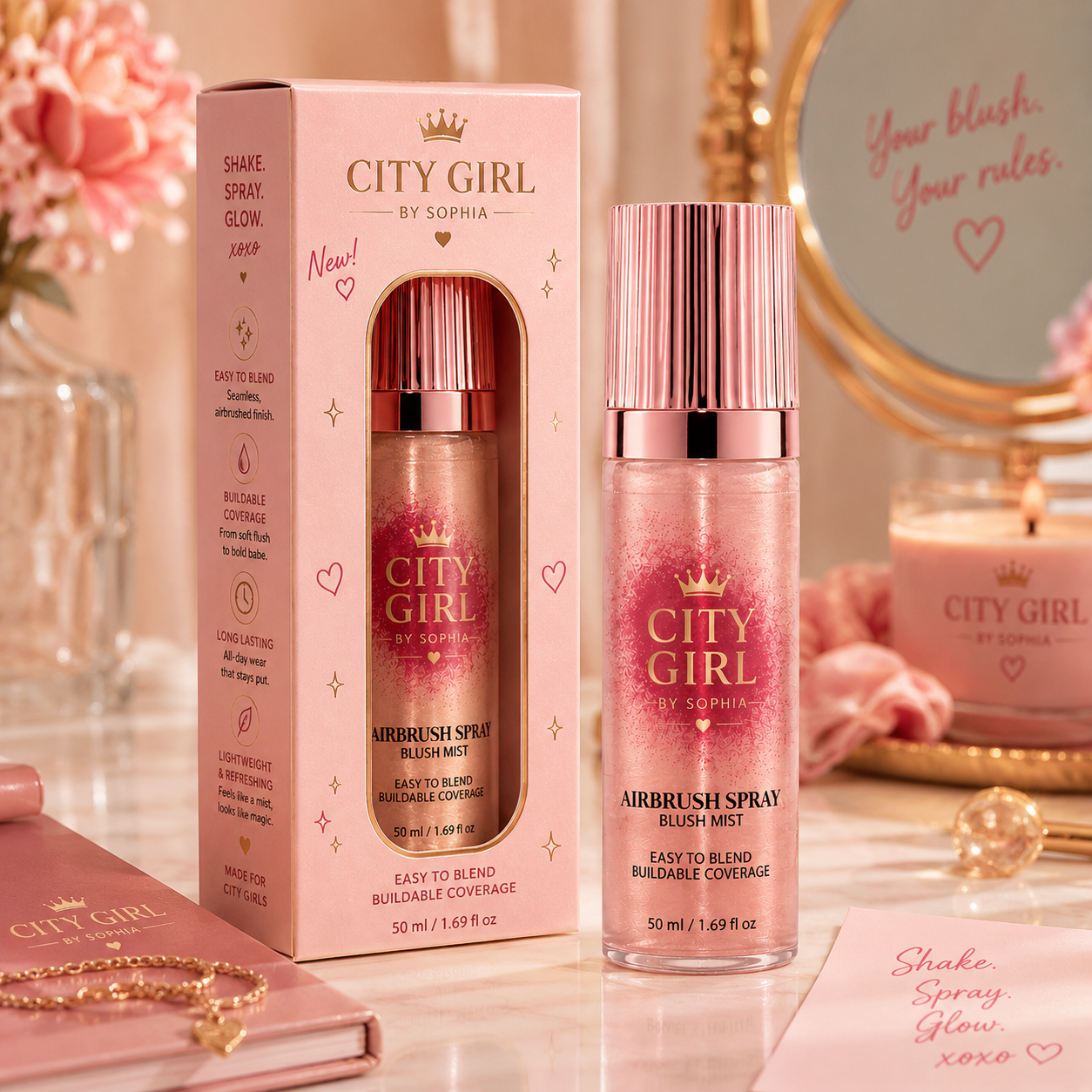CITY GIRL BY SOPHIA™ AIRBRUSH SPRAY BLUSH MIST